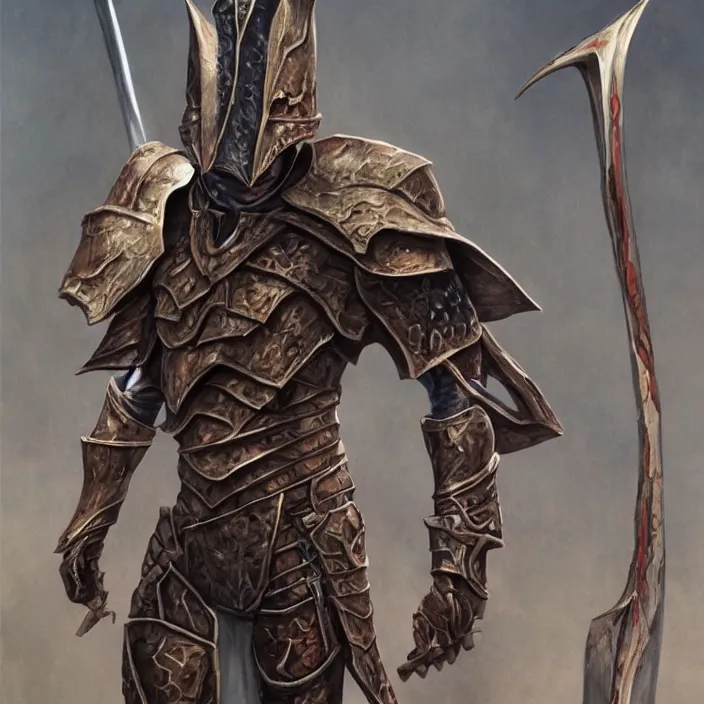 Prompt: Bonemold armor from morrowind painted by Alex Ross