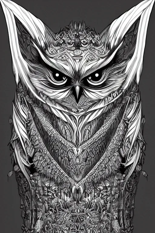 Image similar to evil owl monster, symmetrical, highly detailed, digital art, sharp focus, trending on art station