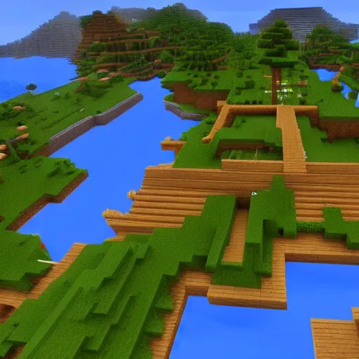 Image similar to Jeffrey Epstein's island in Minecraft, 8k HD