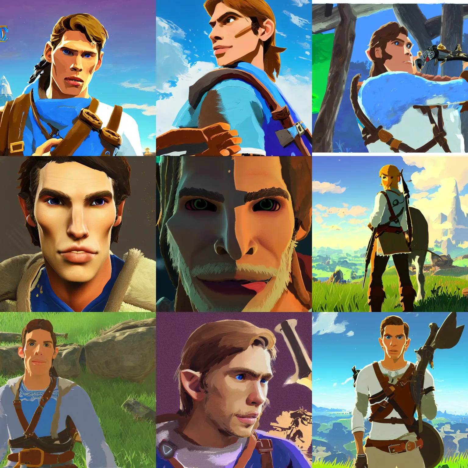 Prompt: portrait of jerma985 in breath of the wild, gaming, detailed, 4k