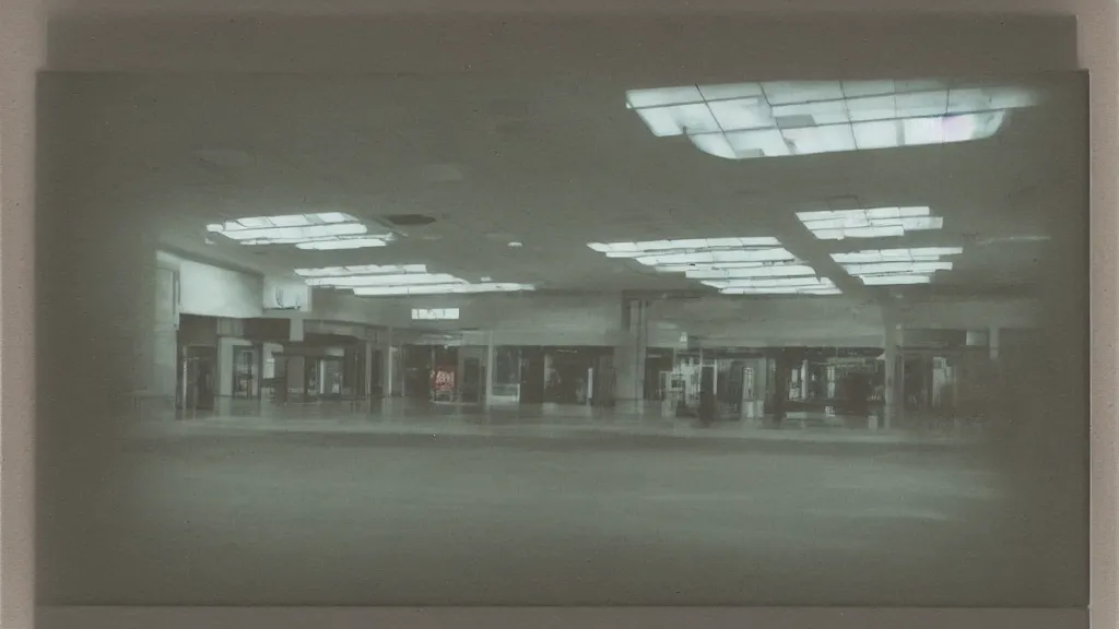 Image similar to Beautiful Photograph of a liminal polaroid of an empty mall