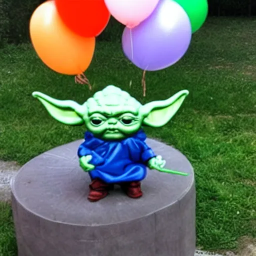 Prompt: balloon baby yoda