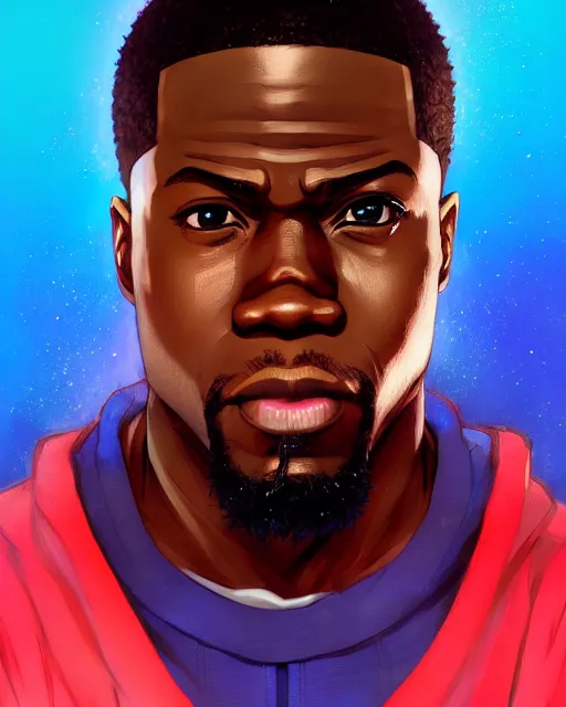 Prompt: anime portrait of Kevin Hart as an anime man by Stanley Artgerm Lau, WLOP, Rossdraws, James Jean, Andrei Riabovitchev, Marc Simonetti, and Sakimichan, trending on artstation