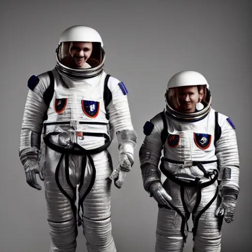 Prompt: space suits for Knights templars, photo shoot, photography by annie leibovitz, sigma 85mm 1.4, glows