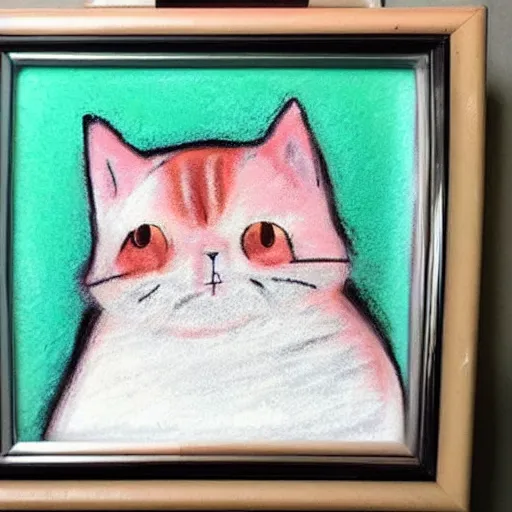 Prompt: cute fat cats in cars painted in pastel