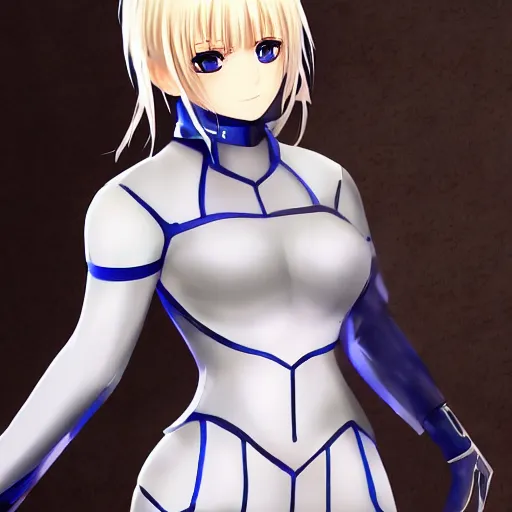 Image similar to beautiful image of saber from fate / stay night in a thight plugsuit, high quality, highly detailed, 4 k, drawn by wwpgi, trending on artstation