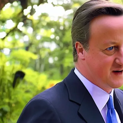 Image similar to A still of Prime Minister David Cameron in the movie Garden of Words, Koto no ha no niwa, Matoko Shinkai, beautiful, anime, colorful, intricate detail