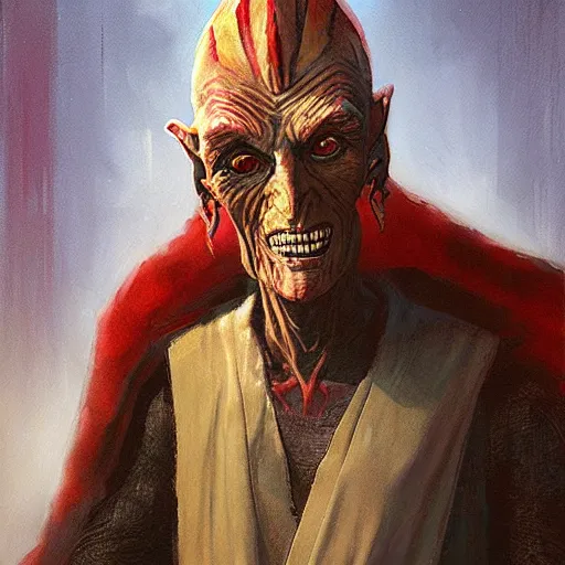 Image similar to concept art viceroy nute gunray from star wars prequels by greg rutkowski