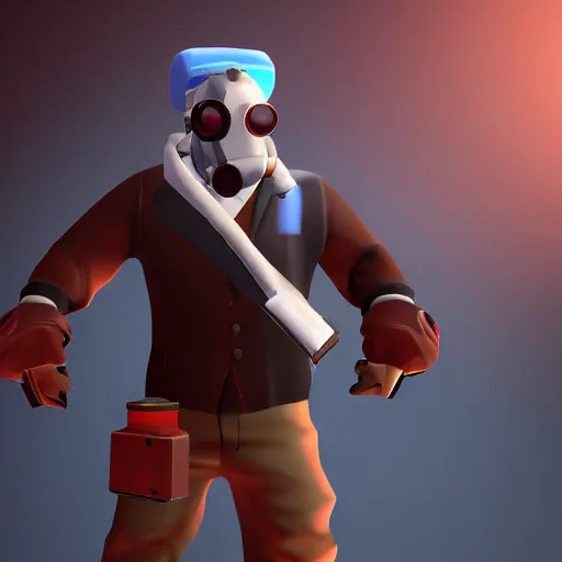 Prompt: albert eienstein in tf 2, sfm render, steam workshop, source engine, team fortress 2, model