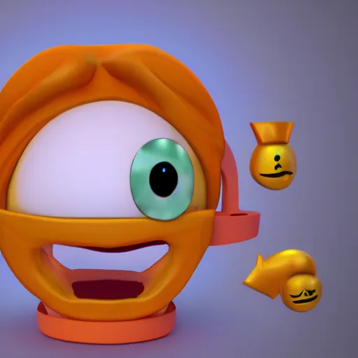 Premium AI Image  3D ball emoji character in sad emotion action on orange