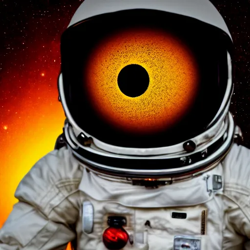 Image similar to Latent Spaceman Wide-Eyed and Smiling With Glowing Eyes