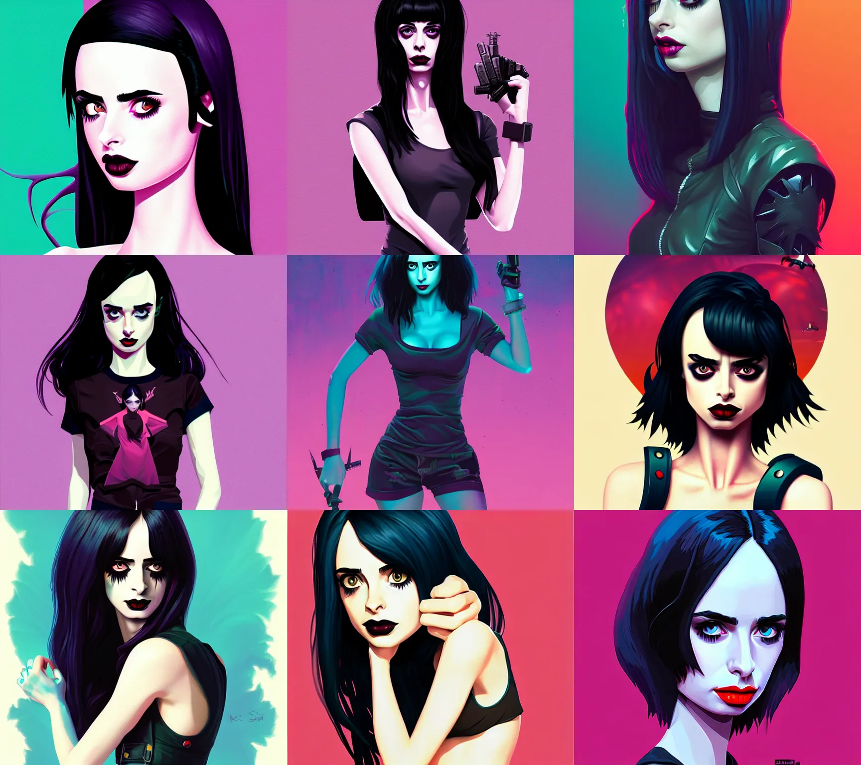 Prompt: young krysten ritter goth girl, cutout vector behance hd artgerm jesper ejsing simon stalenhag