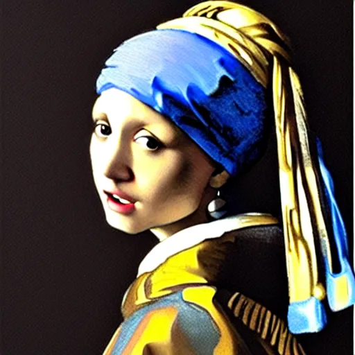 Prompt: painting. ryan reynolds as the girl with a pearl earring. art by vermeer. extremely detailed.