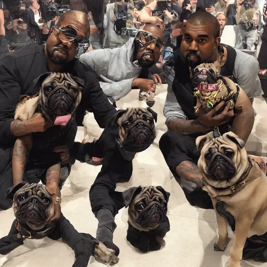 Image similar to kanye west and a pug