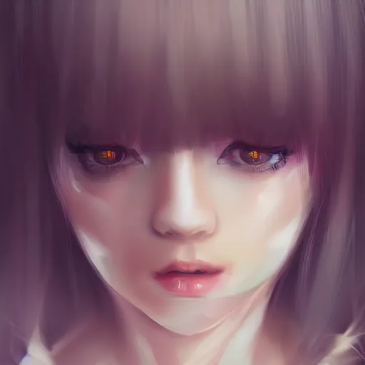 Image similar to headshot portrait of young demon girl by WLOP, bokeh, fine details