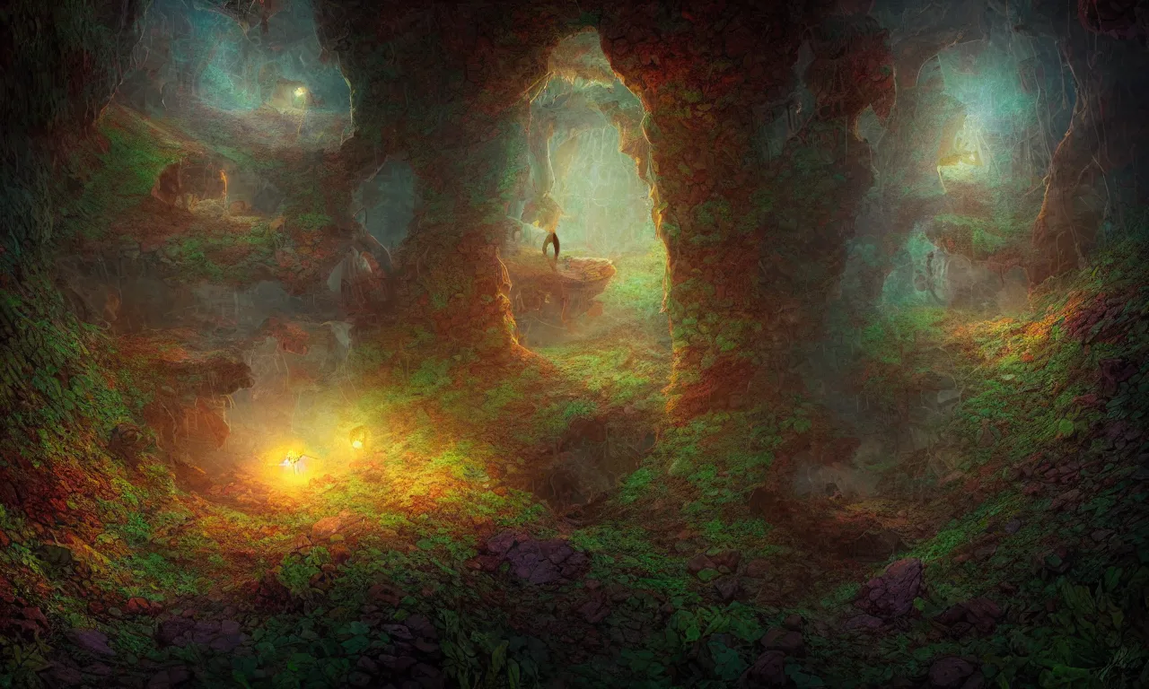 Prompt: kerberos realm, faked ticket, dawn colors, abandoned, ravine, 3 d art, digital illustration, perfect lighting