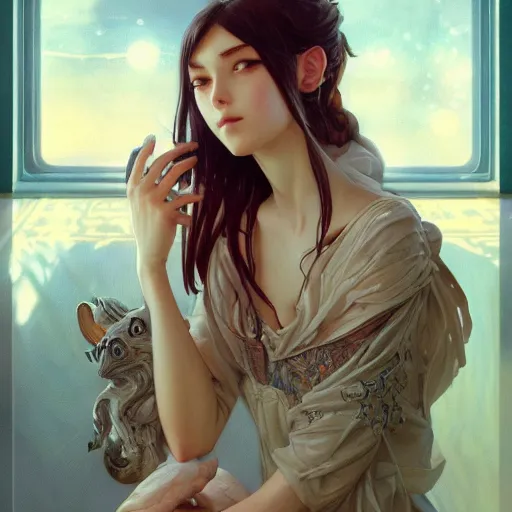 Prompt: ultra realistic illustration, woopi goldburg anime, intricate, elegant, highly detailed, digital painting, artstation, concept art, smooth, sharp focus, illustration, art by artgerm and greg rutkowski and alphonse mucha and wlop