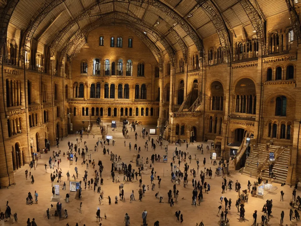 Image similar to Natural History Museum specimens, night, no people