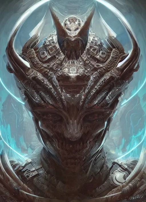 Prompt: digital _ painting _ of _ god of chaos, futuristic _ by _ filipe _ pagliuso _ and _ justin _ gerard _ symmetric _ fantasy _ highly _ detailed _ realistic _ intricate _ port