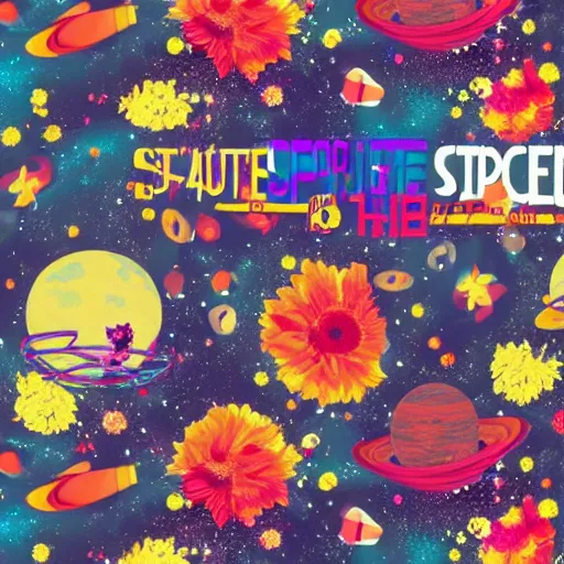 Image similar to outerspace, flowers, fun, comic relief, diversion