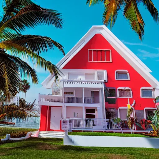 Image similar to Retro-wave house in beach