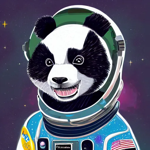 Prompt: panda as an astronaut, digital art