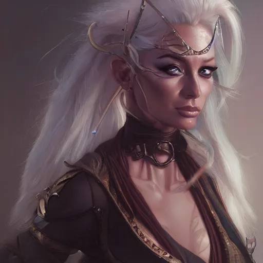 Image similar to isabelledeltore, d & d, fantasy, portrait, highly detailed, digital painting, trending on artstation, concept art, sharp focus, illustration, art by artgerm and greg rutkowski and magali villeneuve