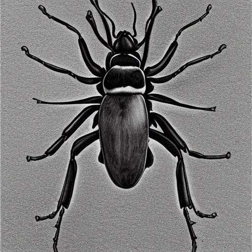 Image similar to bug, black and white, botanical illustration