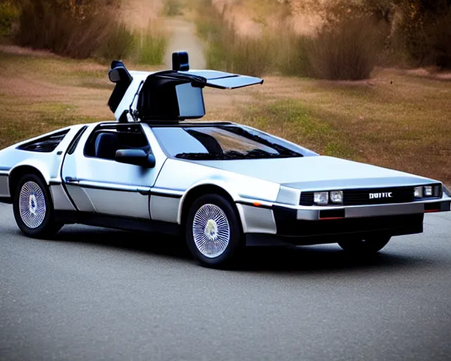 Image similar to new prototype delorean, dslr