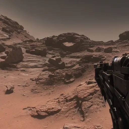 Prompt: new call of duty ps 5 game set on mars, 8 k, hd,