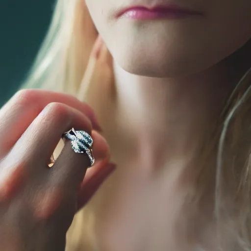 Prompt: a woman with a ring on her finger, a picture by victoria frances, tumblr contest winner, rococo, white background, # myportfolio, hd