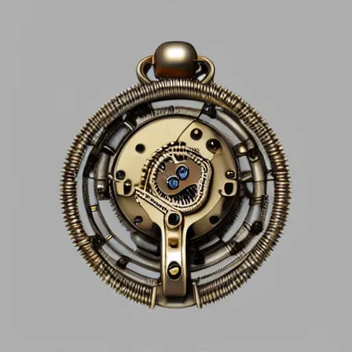 Prompt: steampunk jewellery in polished gold and silver, trending on artstation, octane render