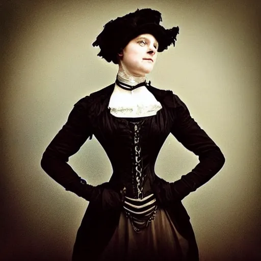 Prompt: “ beautiful portrait of a victorian steampunk woman. ”