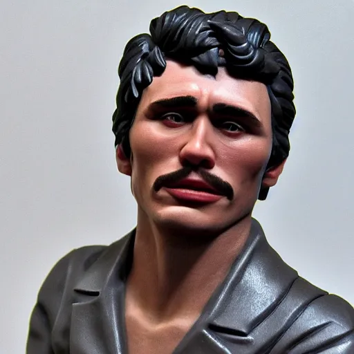 Image similar to james franco made out of polymer clay detailed sculpture trending on artstation