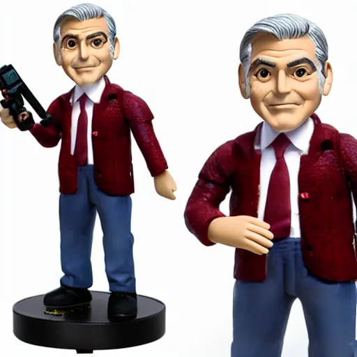 Image similar to george clooney amiibo, product photo, studio lighting