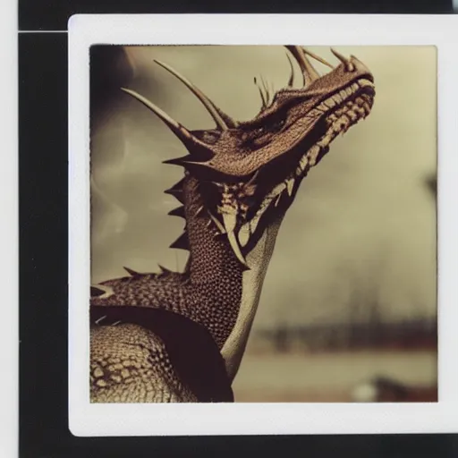 Image similar to polaroid of a dragon