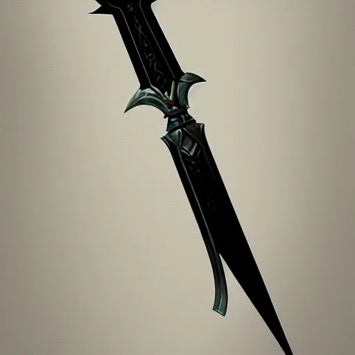 Image similar to fantasy weapon, black dagger, concept art, game art, fantasy, digital painting, artstation