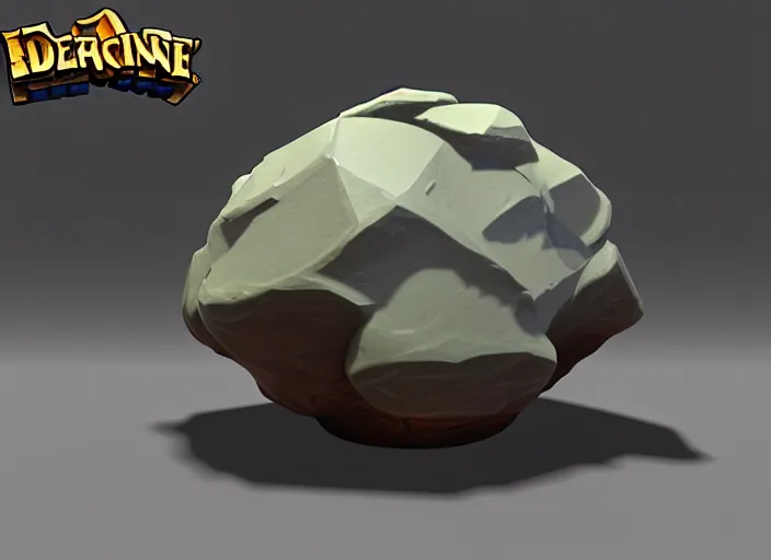 Image similar to large boulder, stylized stl, 3 d render, activision blizzard style, hearthstone style