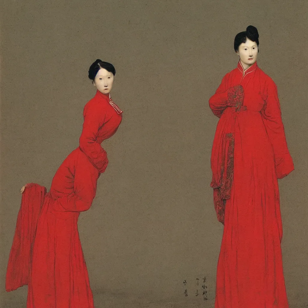 Prompt: a lady in a red cheongsam, highly detailed, photograph, by caspar david friedrich.