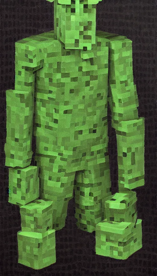 prompthunt: real life minecraft creeper full body portrait by ed