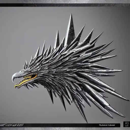 Prompt: evil spiky silver bubble screaming eagle kaiju, cinematic, epic scale, hyper detailed, photorealistic, rule of thirds, 8 k.