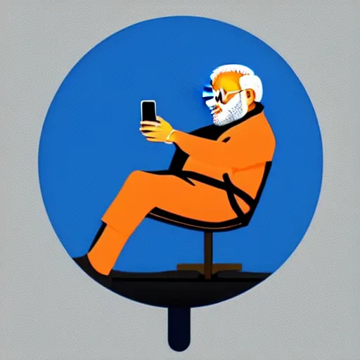 Image similar to A painting of indian prime minister Narendra Modi riding on Twitter logo, illustration, digital art,