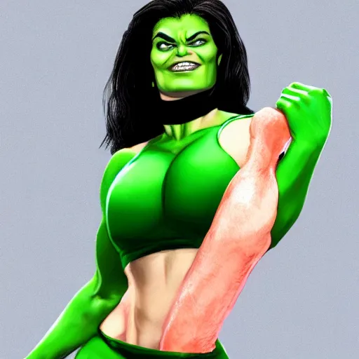 Prompt: Gal Godot as She-Hulk