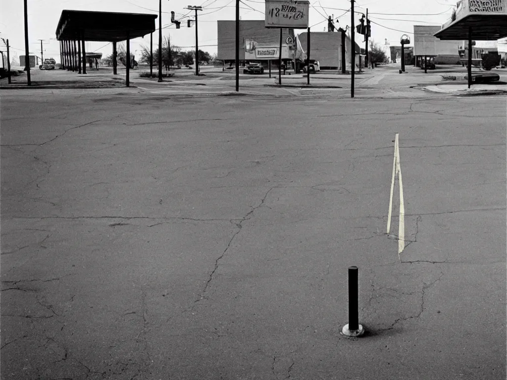 Image similar to empty kansas street photography by william eggleston and stephen shore en 1 9 5 8