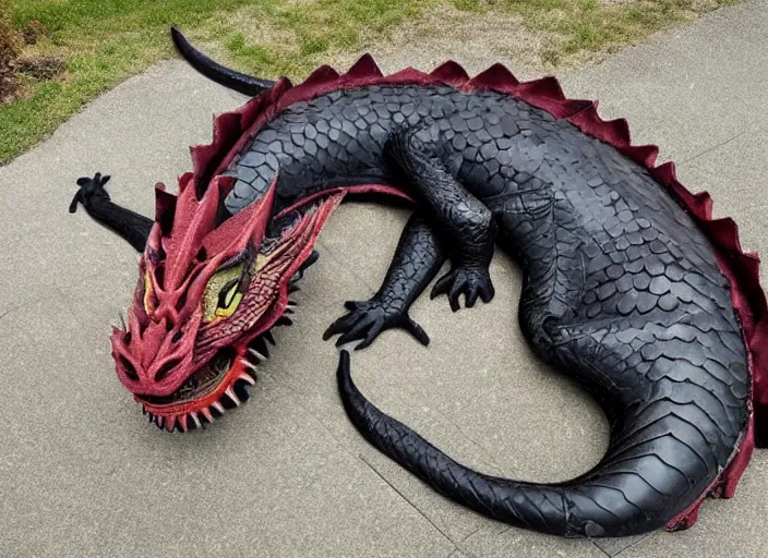 Image similar to Deflated dragon, flattened dragon, punctured dragon