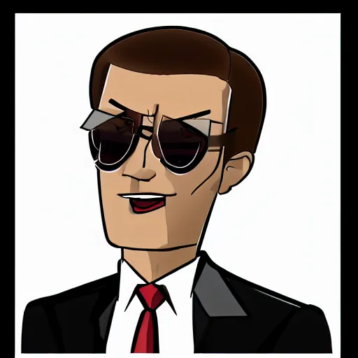 Prompt: a 1 9 8 0 s businessman, wearing a pinstripe suit, hair in slick low ponytail, sunglasses. character concept art by joshua gabriel timbrook.