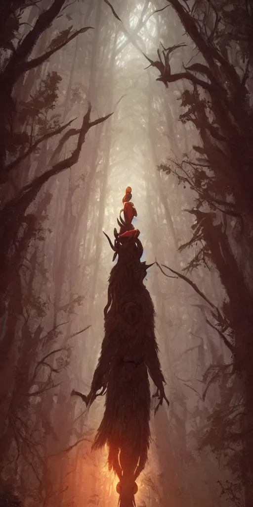 Image similar to symmetry!! the forest god looking over his dominion, perfect lighting, perfect composition, 4 k, artgerm, derek zabrocki, greg rutkowski