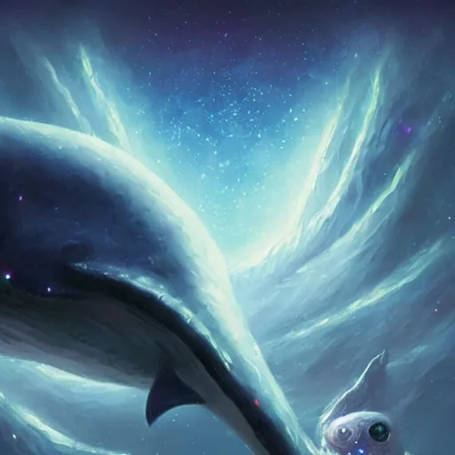 Image similar to space magical whale with multiple eyes, eyes!, eyes!, galaxy whale, epic fantasy style art, galaxy theme, eyes!, eyes!, eyes!, eyes, by Greg Rutkowski, hearthstone style art, 99% artistic