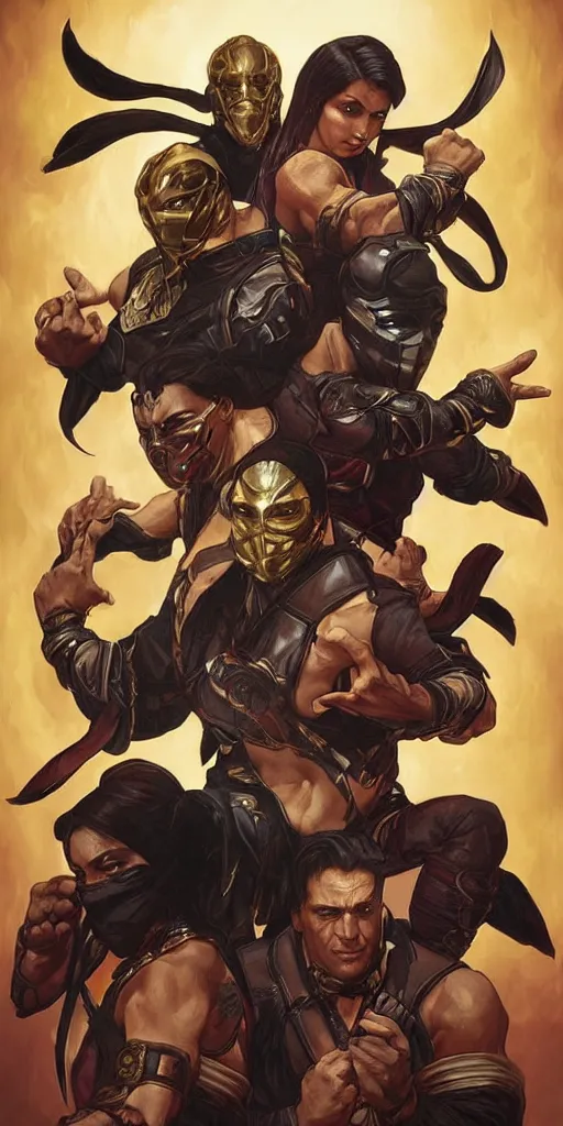 Image similar to Mortal Kombat by Artgerm and greg rutkowski and alphonse mucha