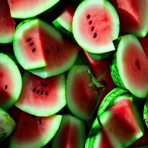 Image similar to photo of watermelon that fall and hit ground from ten thousand feet